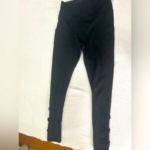 Black Ankle-Length Leggings with Elastic Waistband